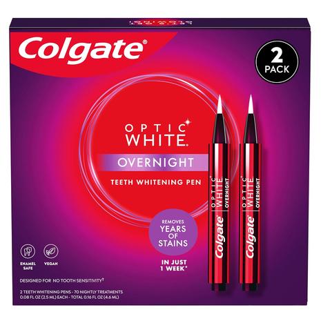 2 Colgate Optic Overnight Teeth Whitening Pens