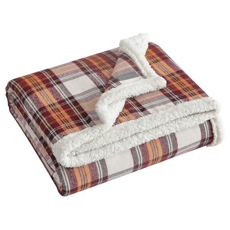 Eddie Bauer Reversible Sherpa Fleece Throw Blanket