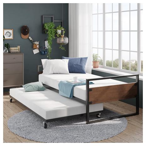 Zinus Suzanne Twin Daybed with Trundle & Steel Slat Support