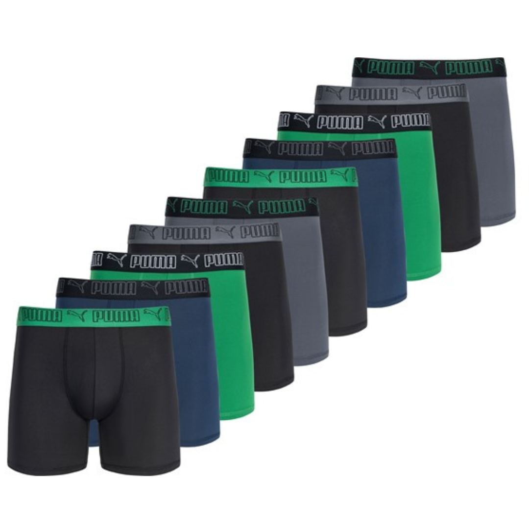 Pack Of 10 Puma Men's Performance Boxer Briefs (5 Colors)