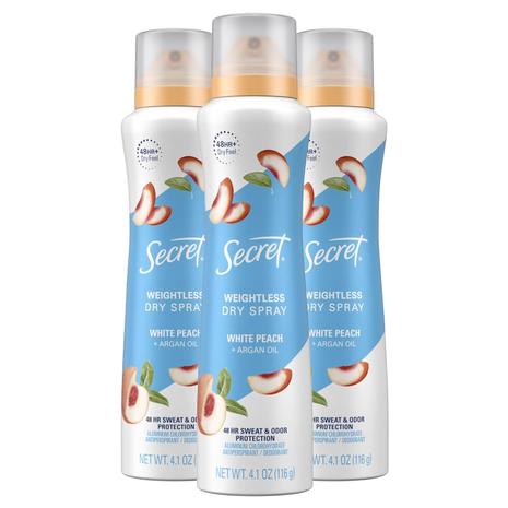 3-Ct Secret Dry Spray Antiperspirant Deodorant For Women