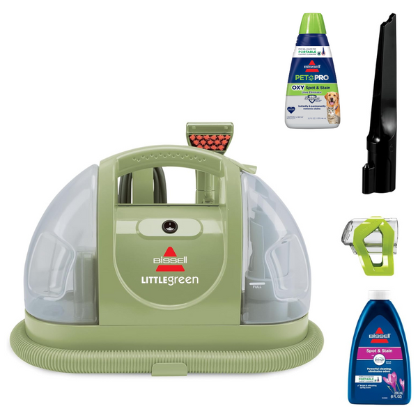 Bissell Little Green Multi-Purpose Portable Carpet and Upholstery Cleaner + Oxy Spot & Stain Formula Bundle