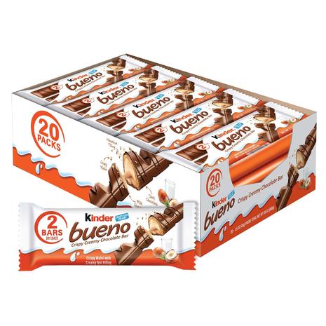 20-Pack Kinder Bueno Milk Chocolate and Hazelnut Cream (OU-D)