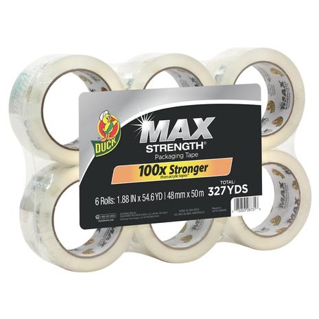 6 Duck Max Strength Clear Packing Tape