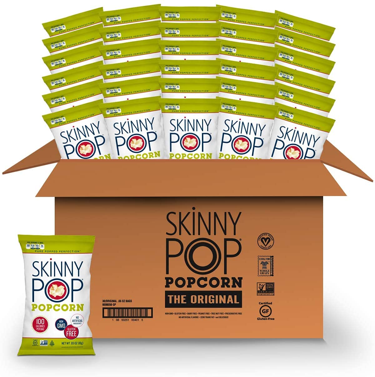 30 Bags Of SkinnyPop Original Popcorn