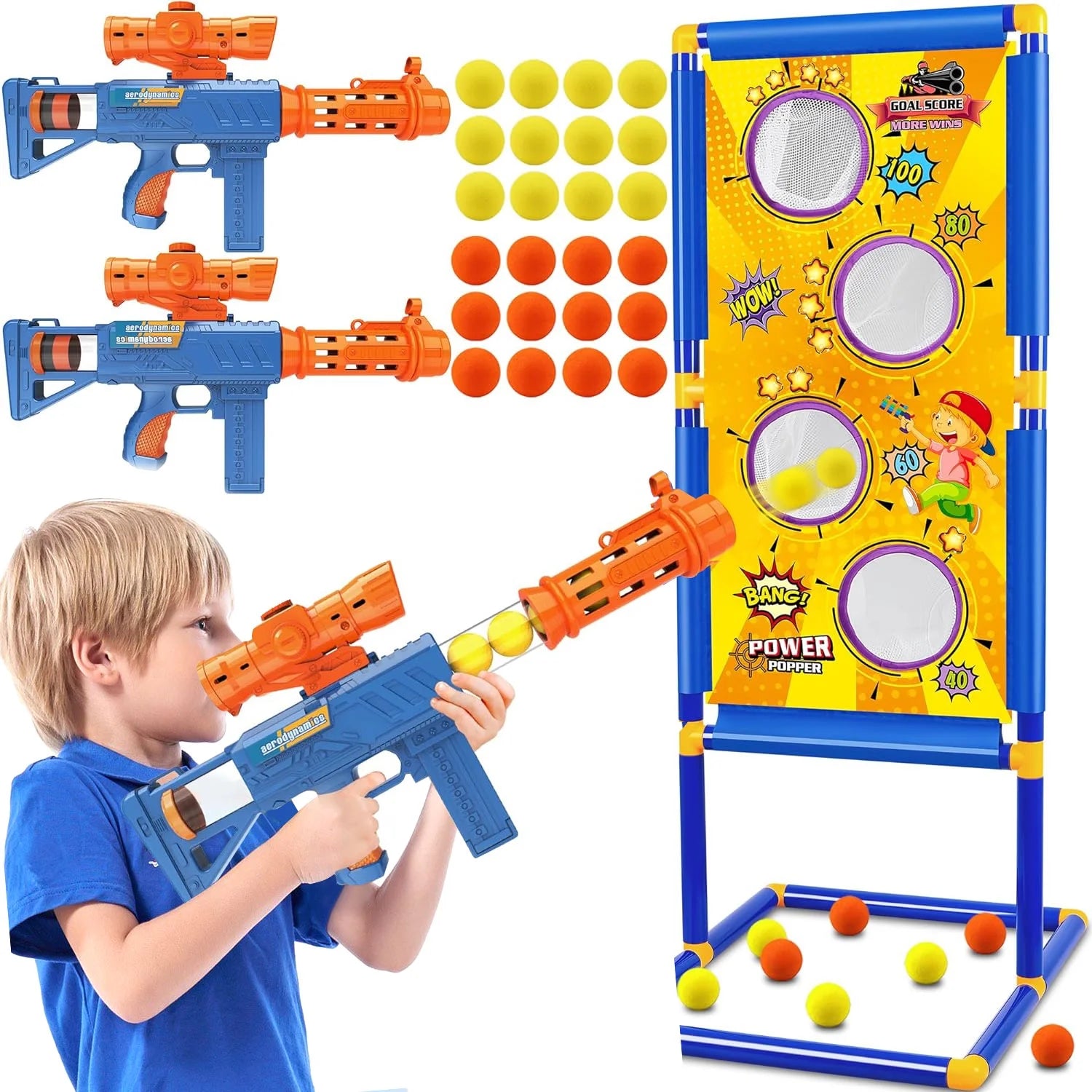 Shooting Game with 2 Air Guns, Target & 24 Foam Balls