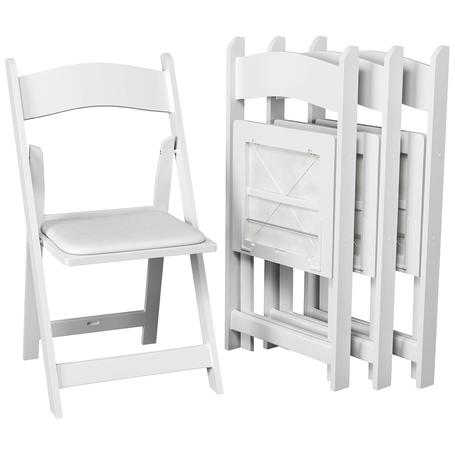 Sponsored: 8 White Resin Stackable Folding Chairs