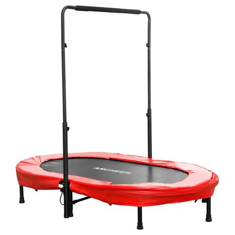 56" Double Kids Trampoline w/ Adjustable Handlebar