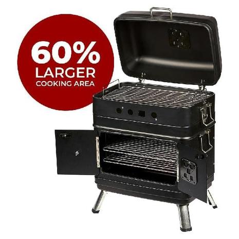 Portable Outdoor Charcoal Grill & Meat Smoker Combo