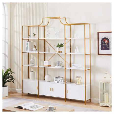 4 Tiers Modern Bookcase with Storage Cabinet