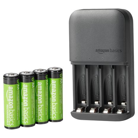 Amazon Basics Battery Charger w/ 4 AA Rechargeable Batteries