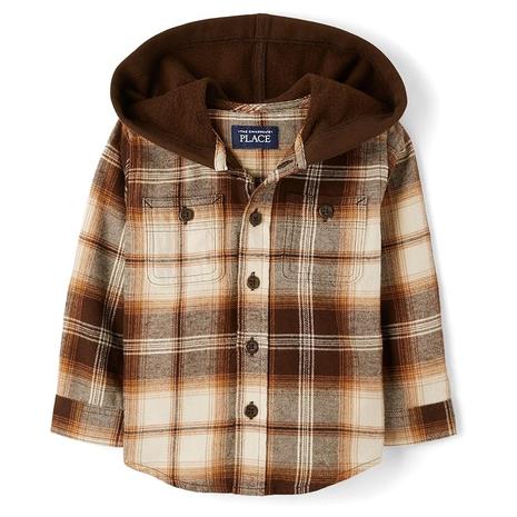 The Children's Place Baby Boy & Toddler Hooded Flannel Button Up Shirt