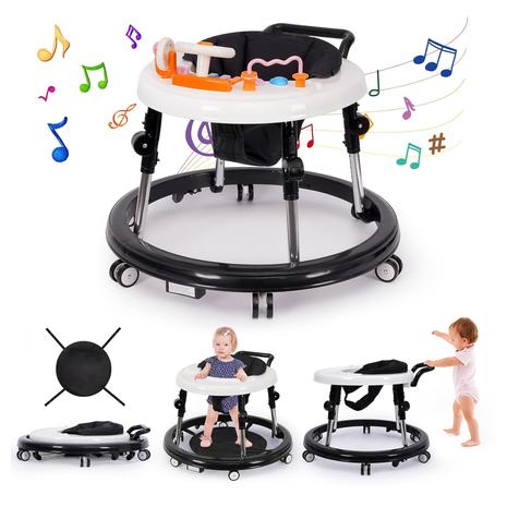 Foldable Baby Walker w/ Music & Lights Activity Center