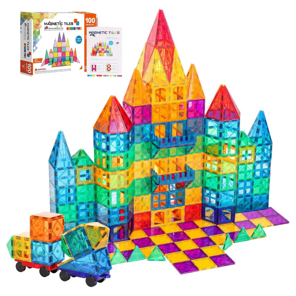 100-Piece Magnetic Building Tiles Set