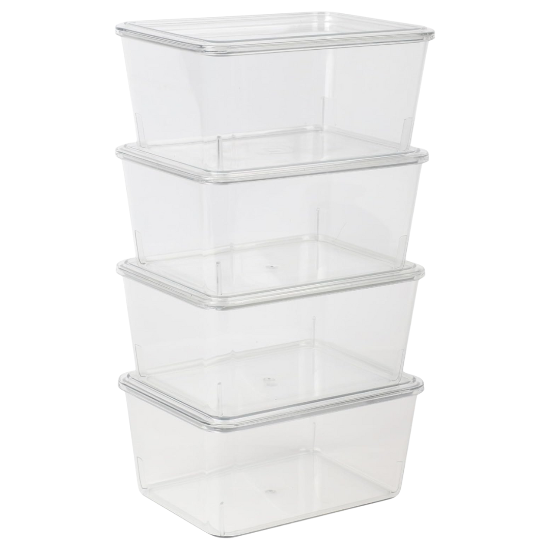 4-Pack Plastic Storage Organizer Bins