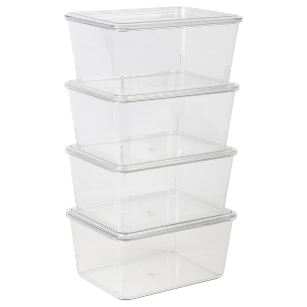 4-Pack Plastic Storage Organizer Bins