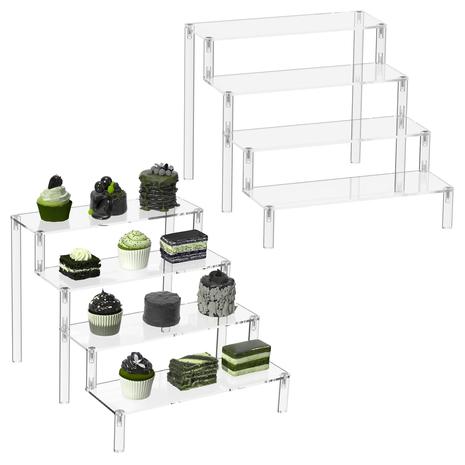 2-Pack 4-Tier Acrylic Display Risers