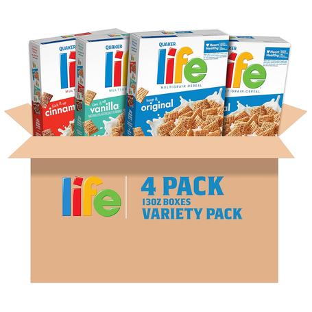 4 Boxes Of Quaker Life Breakfast Cereal