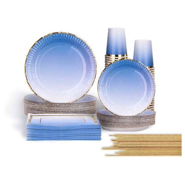 250-Pcs Disposable Paper Dinnerware Set