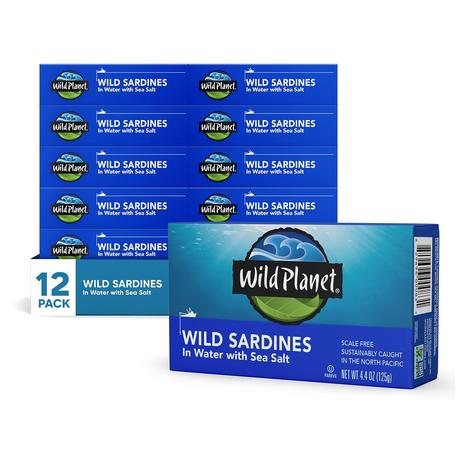 12 Wild Planet Wild Sardines in Water with Sea Salt