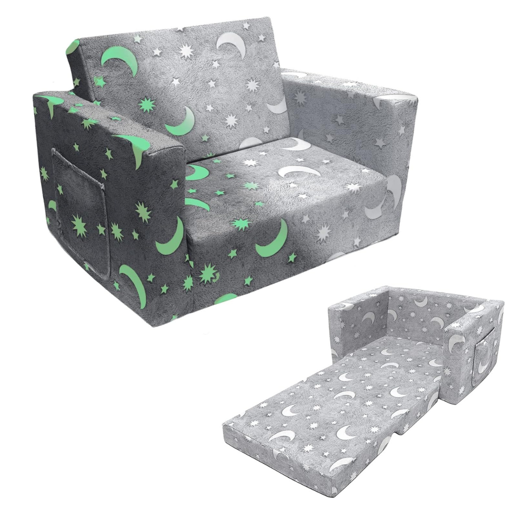 Kid's Glow in The Dark 2 in 1 Convertible Sofa