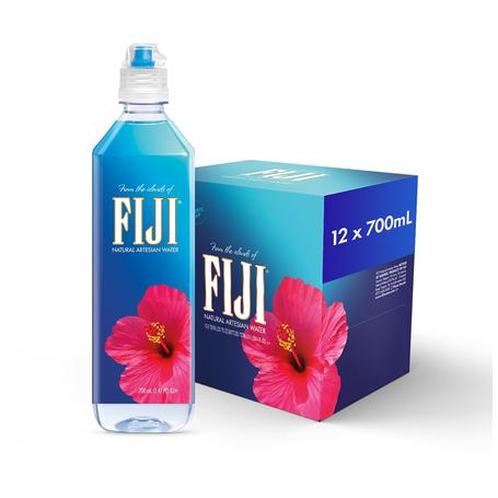 12 Bottles Of FIJI 700mL Natural Artesian Sport Cap Bottled Water