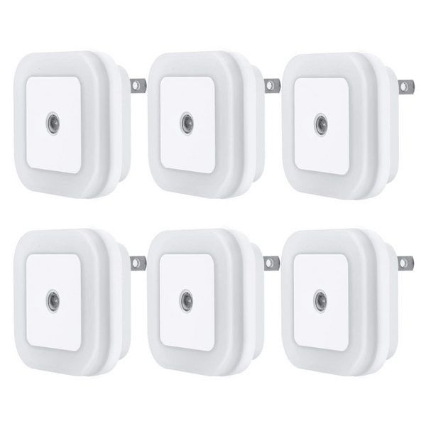 6-Pack LED Night Light Lamp with Smart Dusk to Dawn Sensor