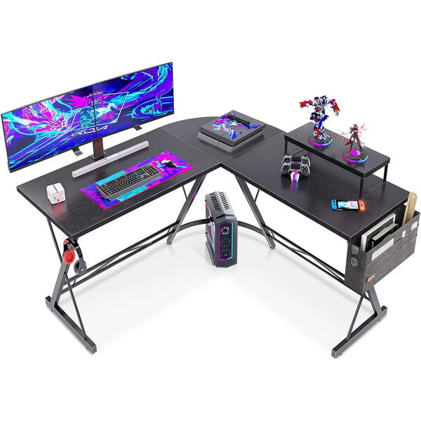 L Shaped Computer Desk with Monitor Stand Desk Workstation