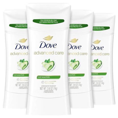 4-Pack Dove Advanced Care Antiperspirant Deodorant Stick