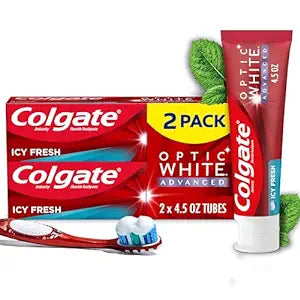 Paquete de 2 pastas de dientes blanqueadoras dentales avanzadas Colgate Optic White