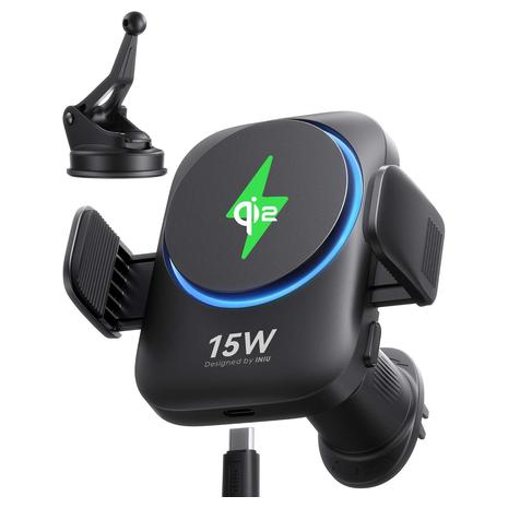 INIU Qi2 15W MagSafe Car Mount Wireless Charger