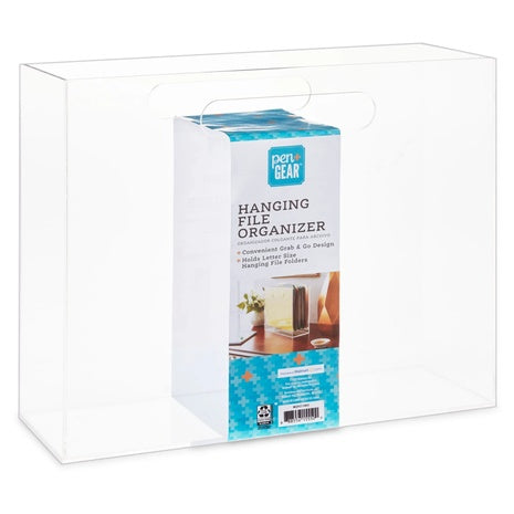 Pen+Gear Acrylic Hanging Portable File Organizer w/ Handles