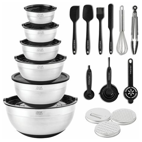 32 Piece Stainless Steel Mixing Bowls & Food Prep Set