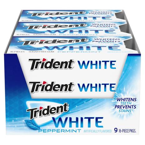 9-Packs Trident White Peppermint Sugar Free Gum