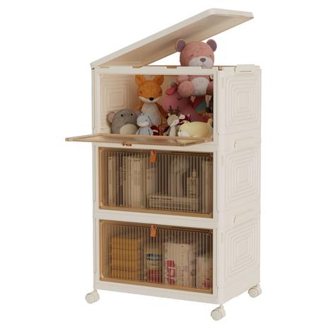 3 Stackable Storage Bins with Lids and Wheels