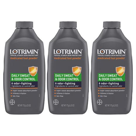 3-Pack Lotrimin Daily Sweat & Odor Control Medicated Foot Powder