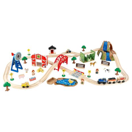 75 Piece KidKraft Wooden Rural Farm Train Set