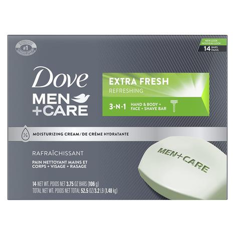 14 Bars Of Dove Men +Care Moisturizing Soap