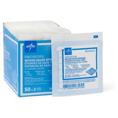 100-Count Medline Gauze Sponge Sterile