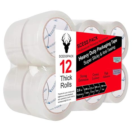 12 Rolls Heavy Duty Packaging Tape