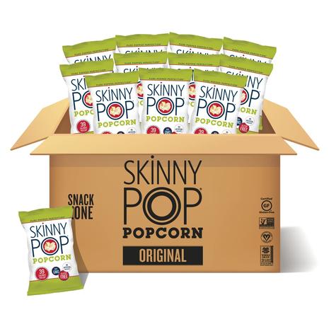 12 Bags Of SkinnyPop Original Popcorn