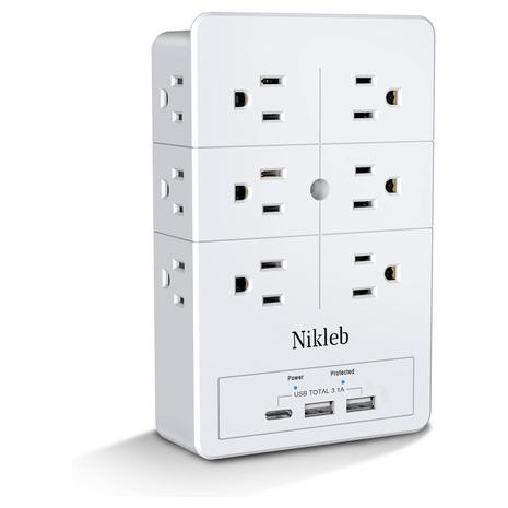 12-Multi Plug Outlet w/ USB Ports