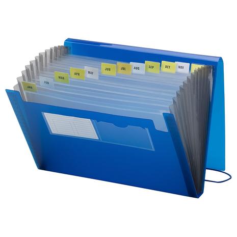 Smead 12-Pockets Poly Expanding File w/ Flap & Cord Closure