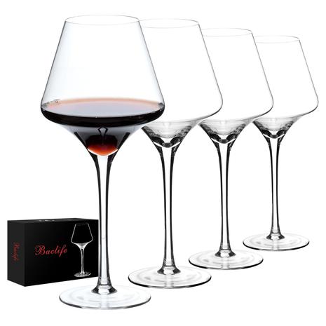 4-Pack Crystal Wine Glass w/ Long Stem