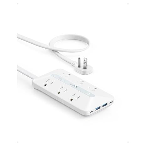 Anker Flat Plug USB-C Power Strip w/ 6 AC