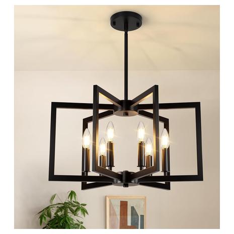 6-Light Black Modern Chandelier