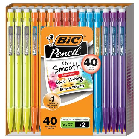 40-Pack Bic Xtra-Smooth Mechanical Pencils With Erasers