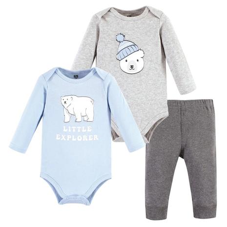 Baby 2 Cotton Bodysuits & Pant Set (8 Styles)