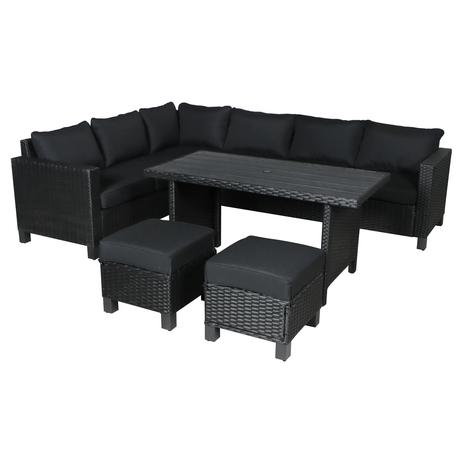 5-Piece Wicker Sectional Dining Set (2 Colors)