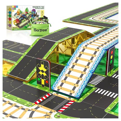 90-Pieces Magnetic Tile Road Toppers